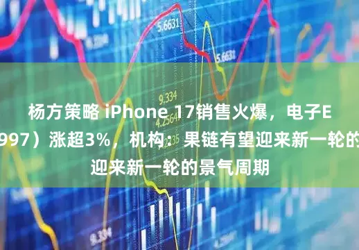 杨方策略 iPhone 17销售火爆，电子ETF（159997）涨超3%，机构：果链有望迎来新一轮的景气周期